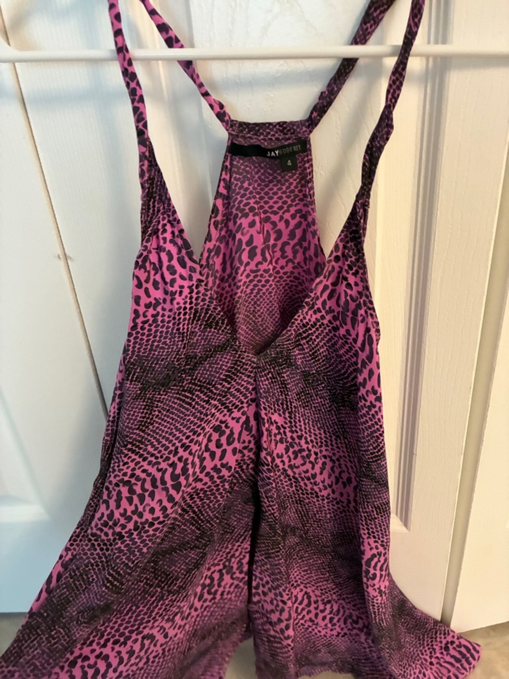 JAYGODFREY Purple and Black Animal-Print Kids One-Piece